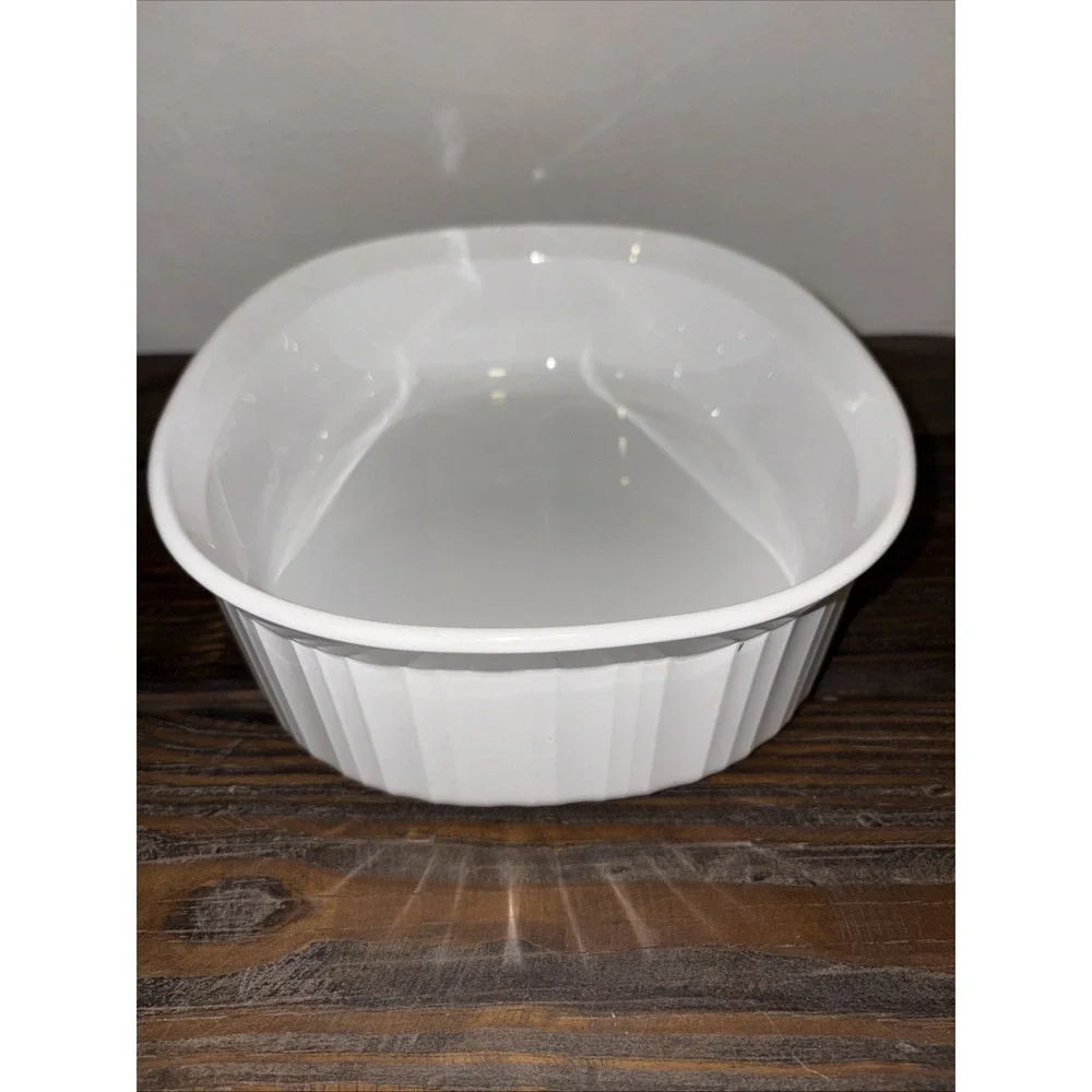 Corning Ware French White F-2-B 2.8 Lt & F-12-B 1.8 Lt Casserole Dishes No Lids
